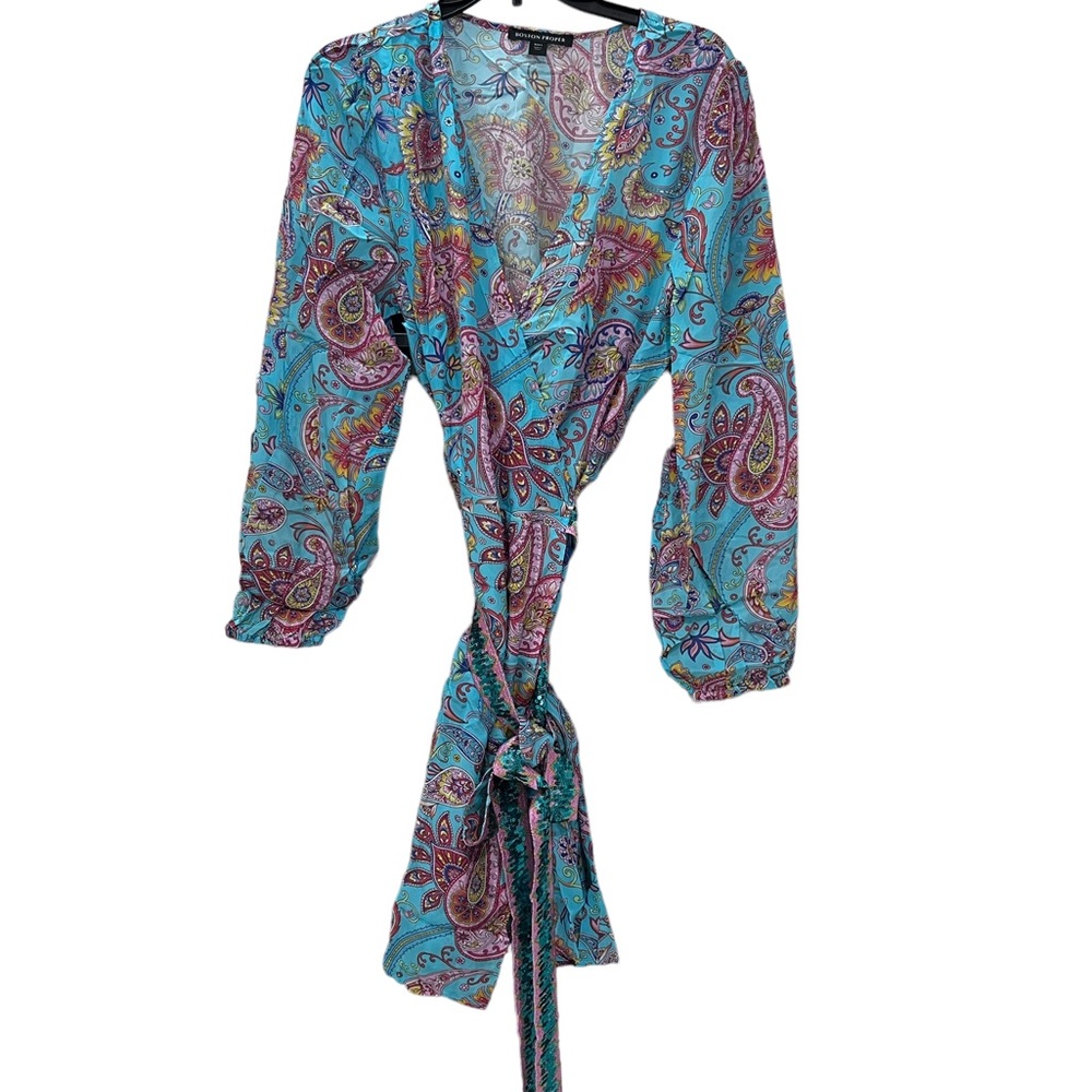 Beach Paisley Embellished Printed Wrap Dress - Picture 4 of 9